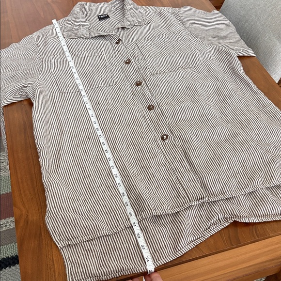 Esby Apparel Lenny Workshirt Shaket in Coffee Stripe Size Large - Picture 11 of 13